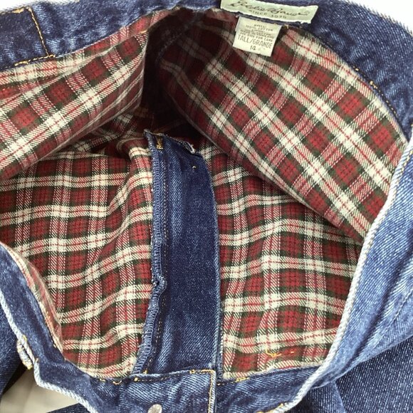 Eddie Bauer Women Flannel-Lined Denim Jean Boyfriend Relaxed Sz 14 Tall MSRP $99 - Picture 4 of 12